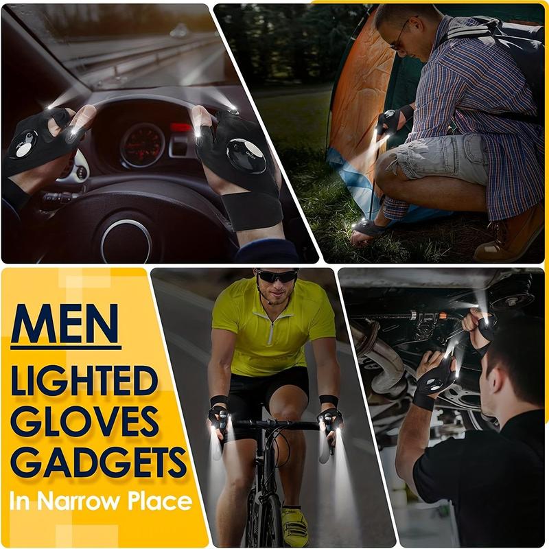 LED Light Up Gloves, 1 Pair Waterproof Portable LED Light Gloves, Fishing Gloves with Battery, Outdoor Lighting Gloves for Camping Running Cycling 5