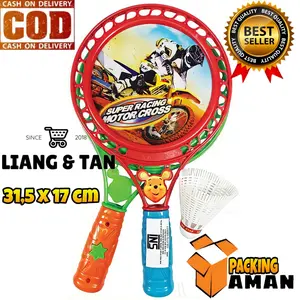( BISA COD ) PROMO Mainan Anak Set Raket Badminton Karakter Edukatif Anak Bulu Tangkis Plastik SNI / Mainan Anak Laki Laki / Mainan Anak Perempuan Murah