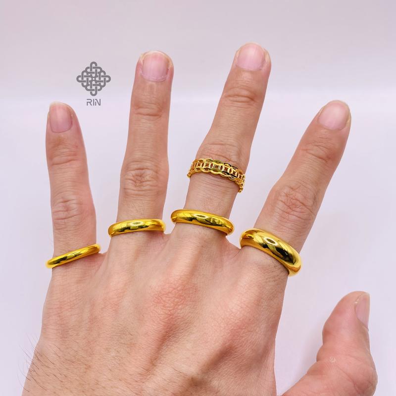 Nhẫn tròn trơn mô phỏng chất liệu titan, Nhẫn unisex cho nam và nữ đầy đủ size và ký hiệu có hộp, trangsucmoiluatuoi.RIN