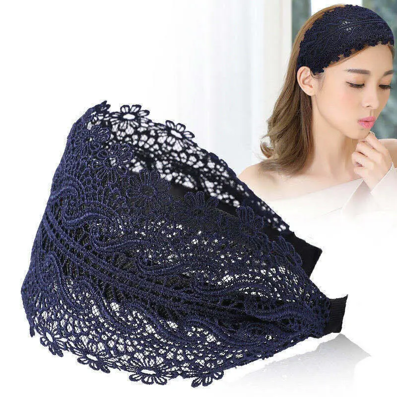 Sữa Rửa Mặt, Phong Cách Hàn Quốc, Đơn Giản Và Ngọt Ngào, Thiết Kế Thời Trang, Vải Hoa, Phụ Kiện Tóc Nữ, Băng Đô Cạnh Rộng, Phụ Kiện Tóc Ren