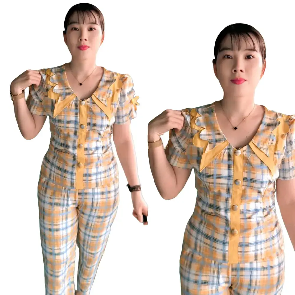 Đồ bộ mặc nhà có túi cổ nhọn  ,quần dài ống ôm, chất vải lụa hàn ,chất vải mềm mại