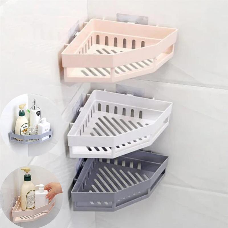 Kệ Góc Nhựa Vuông Nhà Tắm Dán Tường, Nhiều Màu Sắc, Chịu Lực Cao, Chất Liệu Nhựa Dày Cao Cấp Kitchen Nhà Bếp keg i holders  & kệ  danang kedung  chenbat bảng pegboard kệ  nhựa  treo  tường