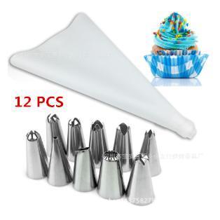 Product Introduction of ID HOME 12 PCS Set Silicone Cream Reusable Pastry Bag+10 Nozzle Set Alat Dekorasi Kue 13