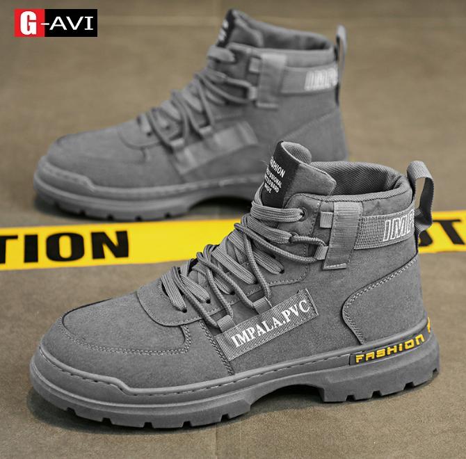 Giày nam mẫu mới G-AVI Hot Boots trend 2025 giày cao cổ nam kiểu dáng trẻ trung phong các cá tính 651 Cao Su Shoes Boots Nhung