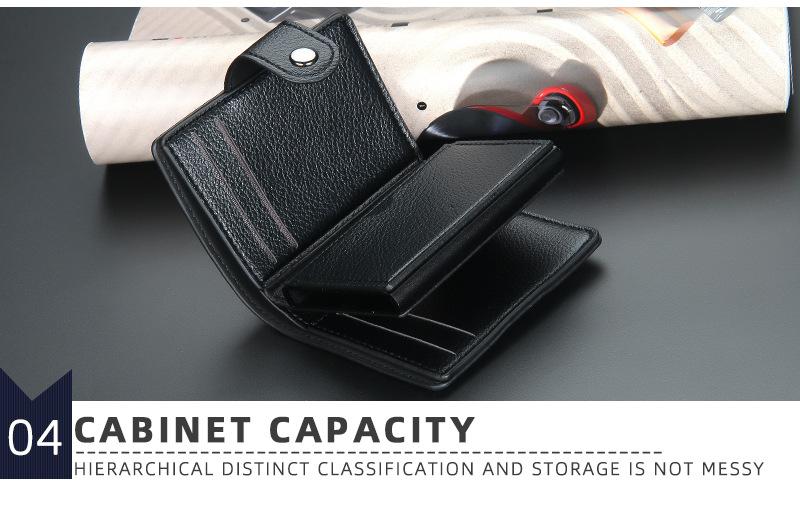 Product Introduction of Men's Card Holder in European and American Style with Lychee Pattern, Automatic Pop-up Card Type Clasp Wallet, Metal Aluminum Box Card Sleeve 23