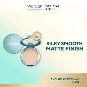 WARDAH Exclusive Two Way Cake - Bedak Dengan Tingkat Coverage Tinggi Yang Halus dan Tahan Lama - Long Lasting - Dilengkapi SPF 15 PA Hasil Akhir Natural Flawless-Makeup - Cocok Dipakai dengan Cushion