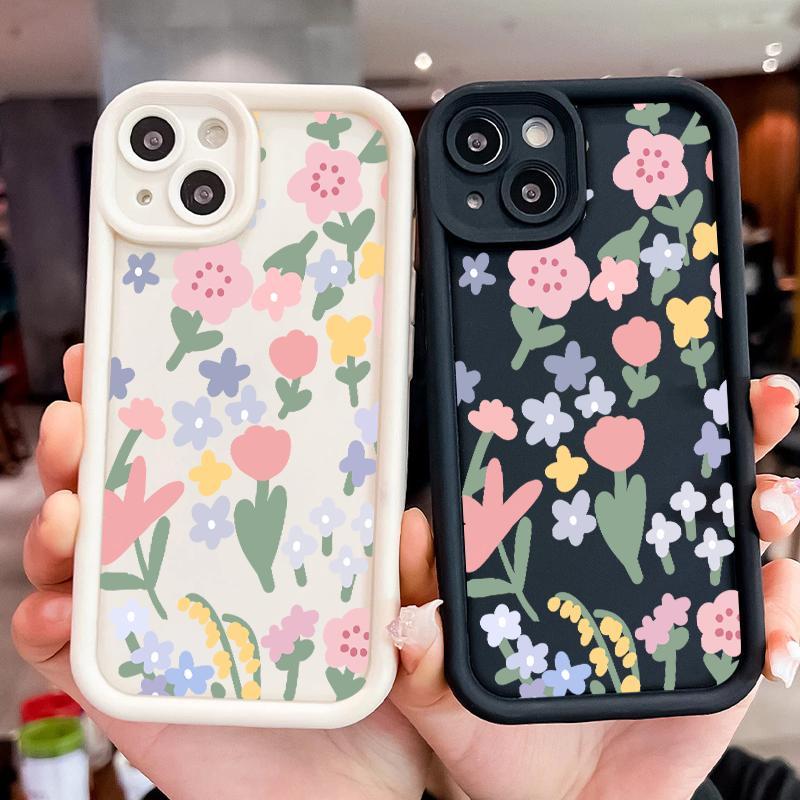 Pro Camera Softcase For OPPO A5 2018 AX5 A57 4G A54 A53 2020 A5 2020 A52 A53s A54s A55 4G A57s A57e A58 4G A58 5G A5s AX5s Case Indah Floral Silicone Shoftcase 0