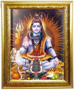 กรอบรูป พระศิวะ มหาเทพ / งานบูชา / กรอบมงคล กรอบขนาด 25.0*30.0 เซนติเมตร