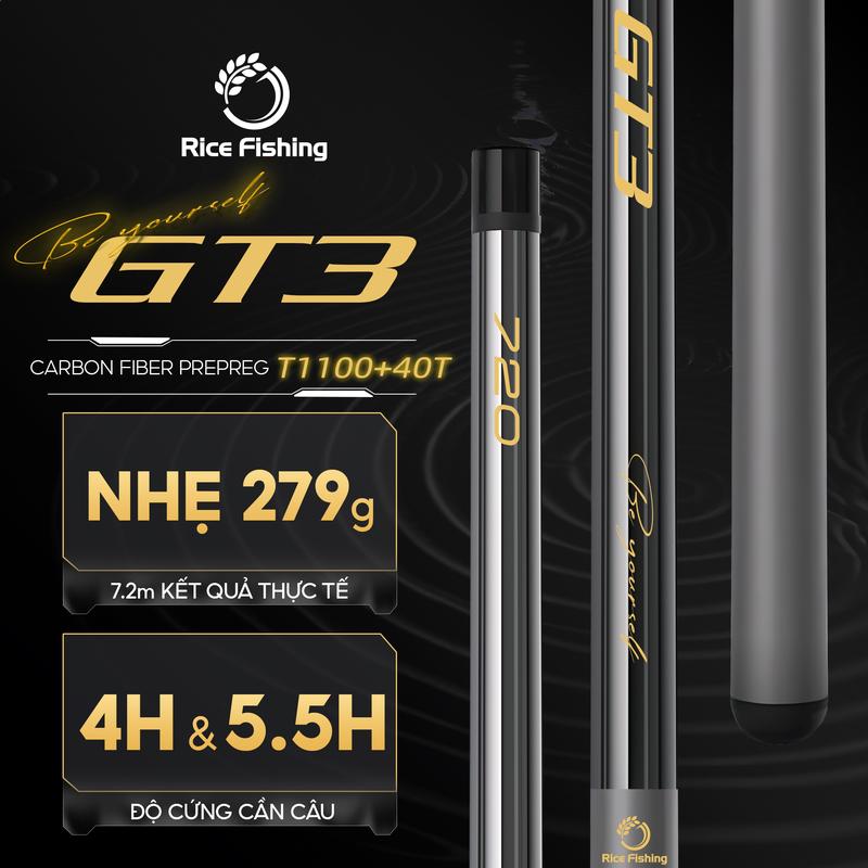 Cần câu đài GT3 Rice Fishing tổng hợp săn hàng carbon cao cấp T1100+40T CC-36