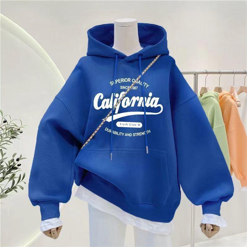 Product Introduction of Áo Hoodie Mùa Thu, Dành Cho Phụ Nữ, Hàng Mới Về Năm 2024, Thiết Kế Màu Xanh Navy Lót Lông Cừu, Áo Khoác In Hình Thời Trang Hàng Đầu 12