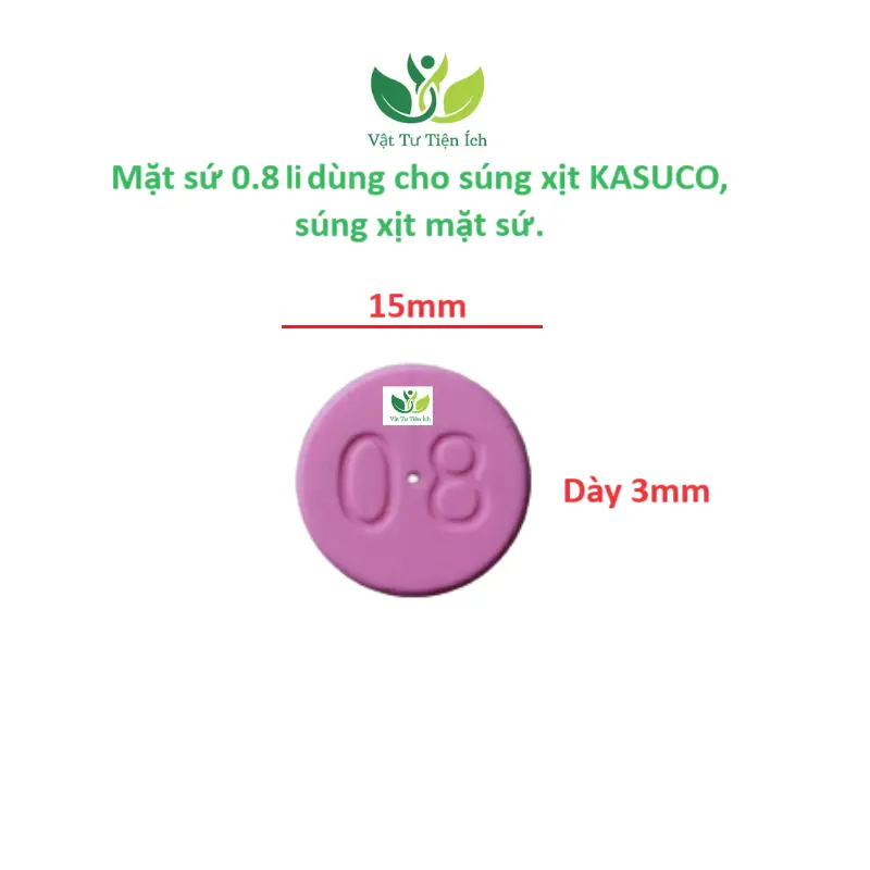 Đồng tiền sứ 0.8 li, 1 li, 1.2 li, 1.5 li, 2 li đường kính 15mm dùng cho cần xịt Kasuco 1