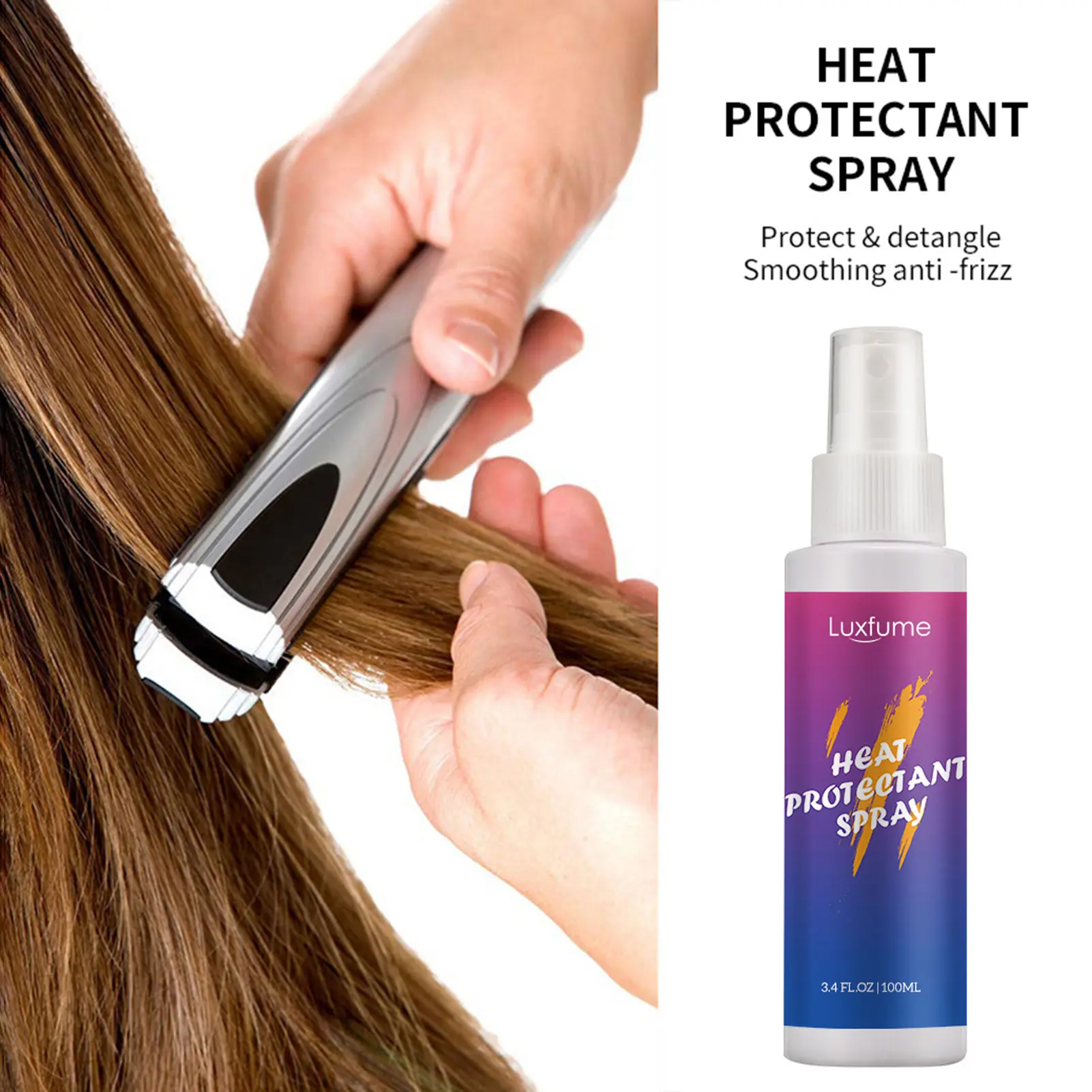 100ml Hair Care Spray Non-irritating Natural Mild Easy to Absorb Delicate Texture Moisturize External Use Hair Heat Protectant Spray for Women