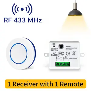 Mini Smart Switch RF433 No Wiring AC85-240V with SOS Kit