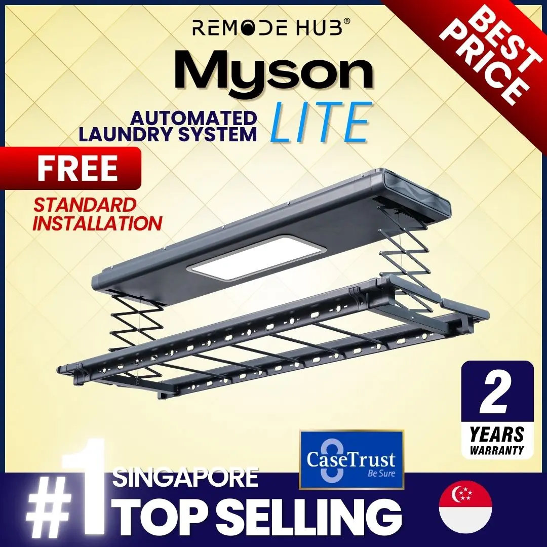 Smart Automated Laundry Rack. Smart Laundry System. Electric Laundry Rack. MYSON LITE SERIES. Warranty Provided