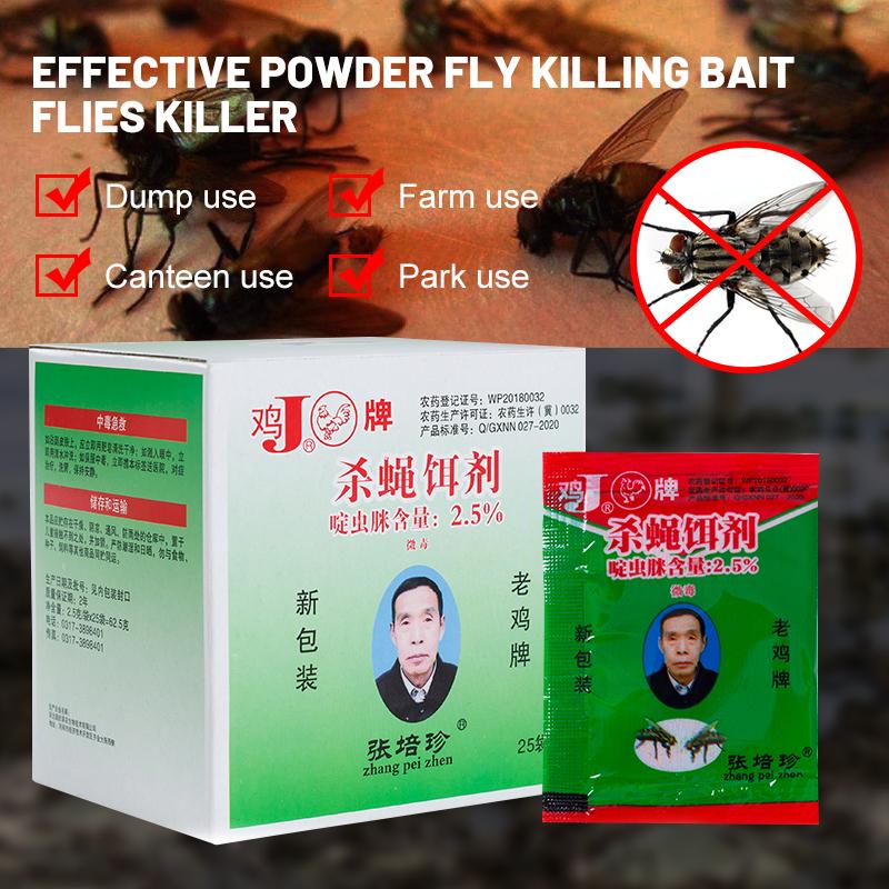 25PCS Flies Killer Fast Pest Control Effective Powder Fly Killing ...