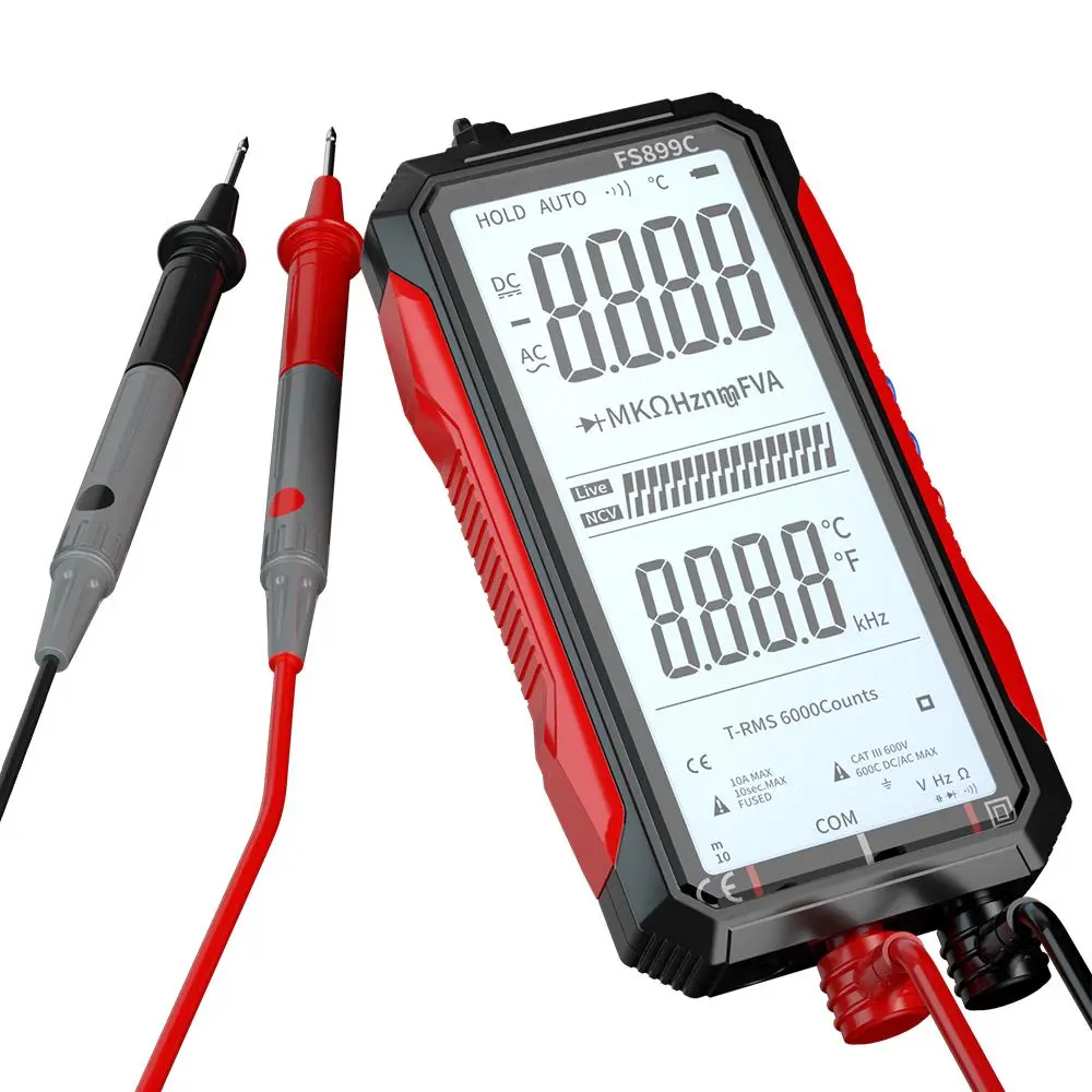 Charging Multimeter, 1 Count Full Screen Digital Display Automatic Digital Charging Multimeter, High-precision Intelligent Maintenance Electrician, Anti Burn Voltage