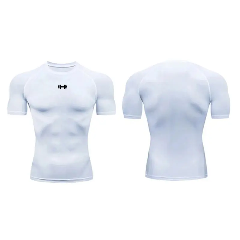 Compression T Shirt Men Summer Sportswear Running T-shirt Elastic Quick Dry Sport Tops Tee Athletic Gym Workout Shirts Men 2