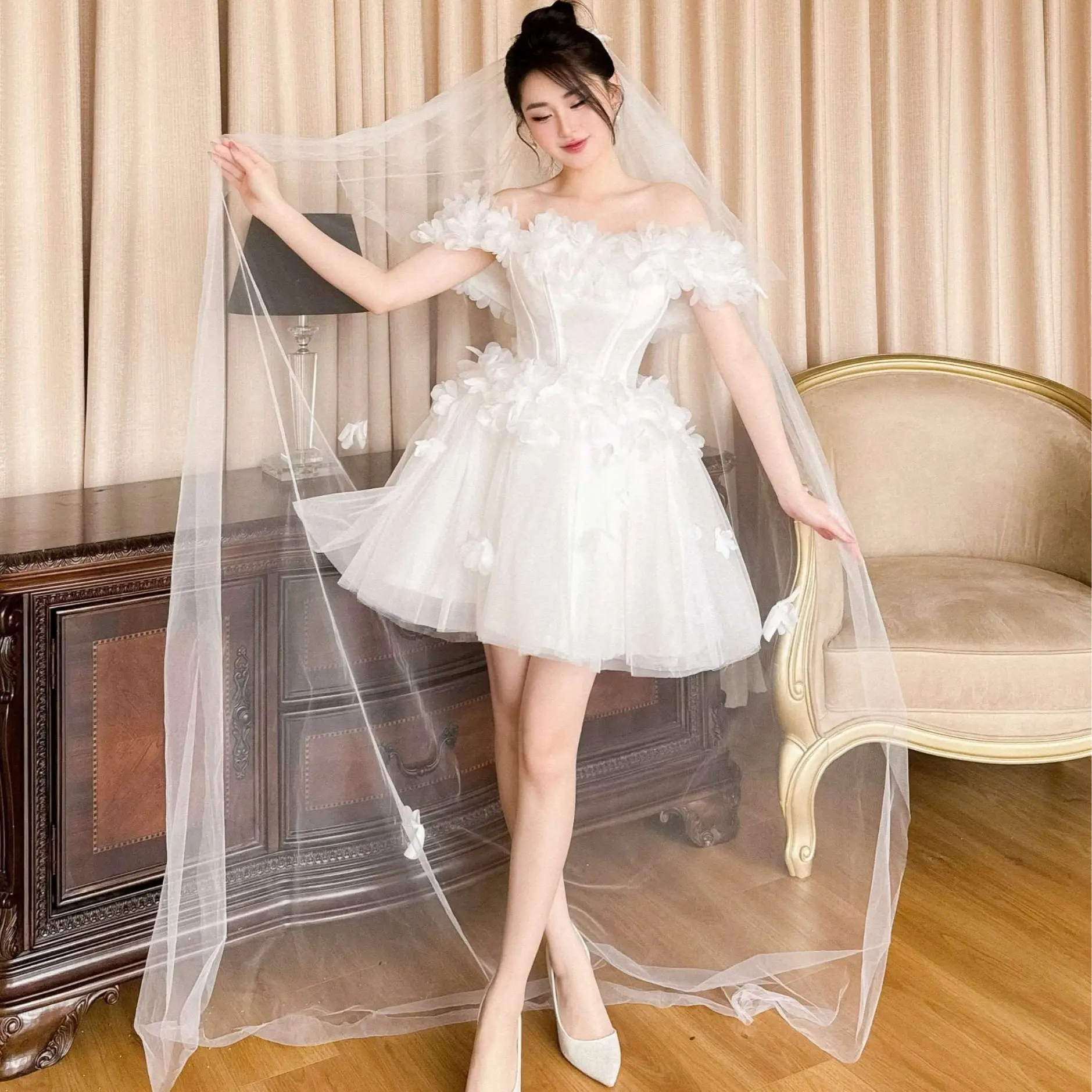Váy Cưới Xòe Hoa  Bồng Bềnh - COCO HOUSE
