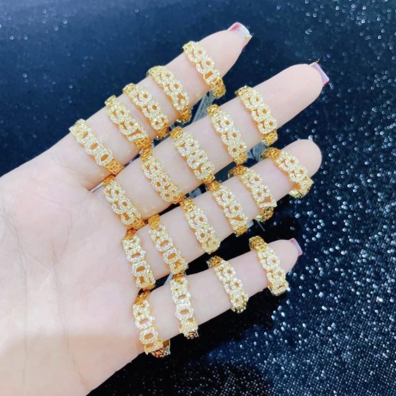  Nhẫn kim tiền năm sinh 1986 đến 2010 đính đá Titan không gỉ xi vàng bền màu hot 