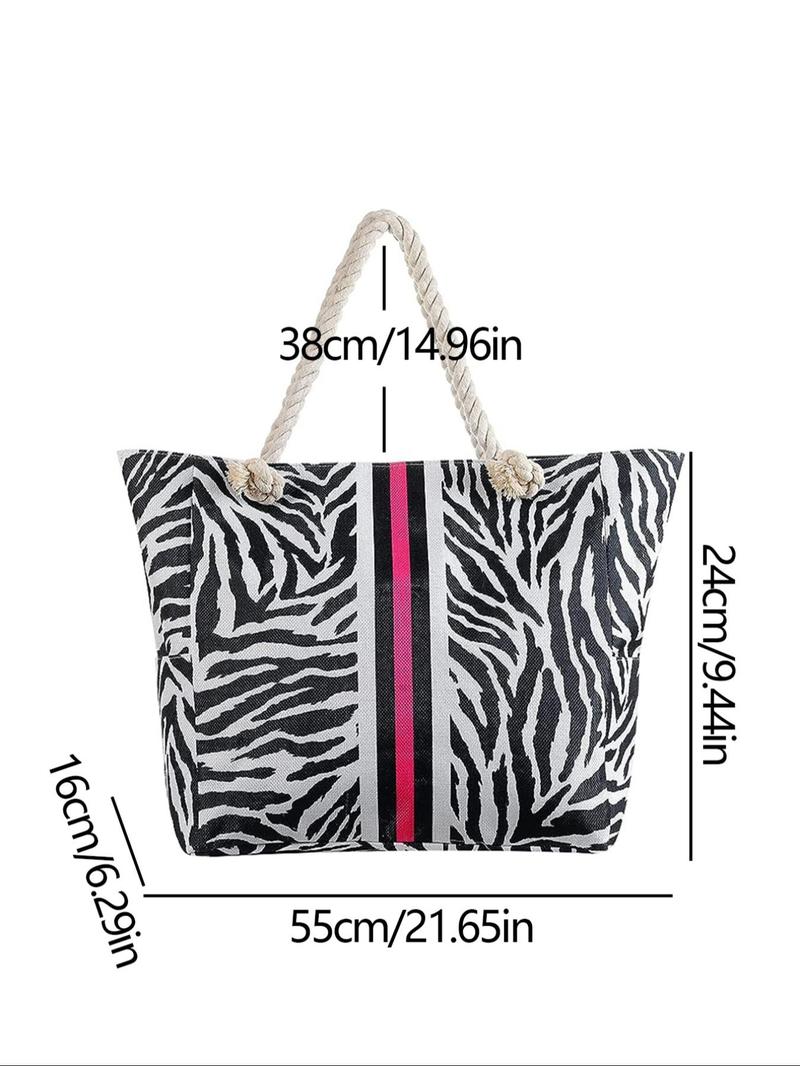 Product Introduction of Women's Tote Bag, Large Capacity Multi-functional Boho Style Beach Bag, Casual Trendy Versatile High-quality Daily Commuting Bag, Girl Fashionable Shopping Bag 1