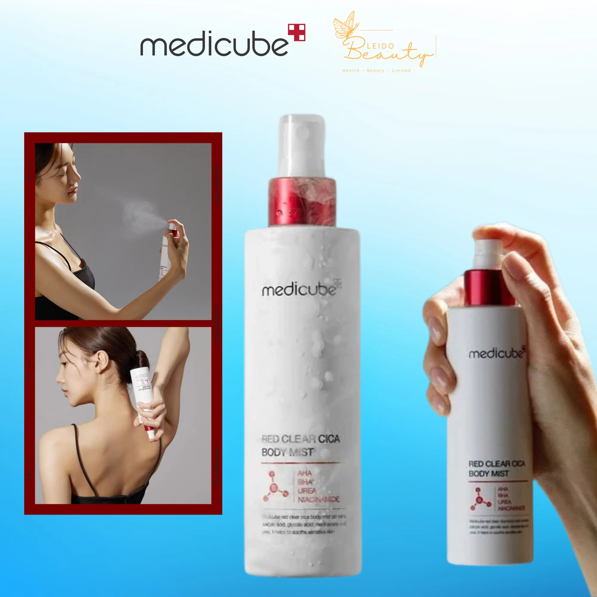 (chính hãng) Xịt dưỡng thể giảm mụn Medicube Red Clear Cica Body Mist 200ml Làm Đẹp Da ,Dưỡng Da Body cho cả Nữ và nam Dưỡng Body