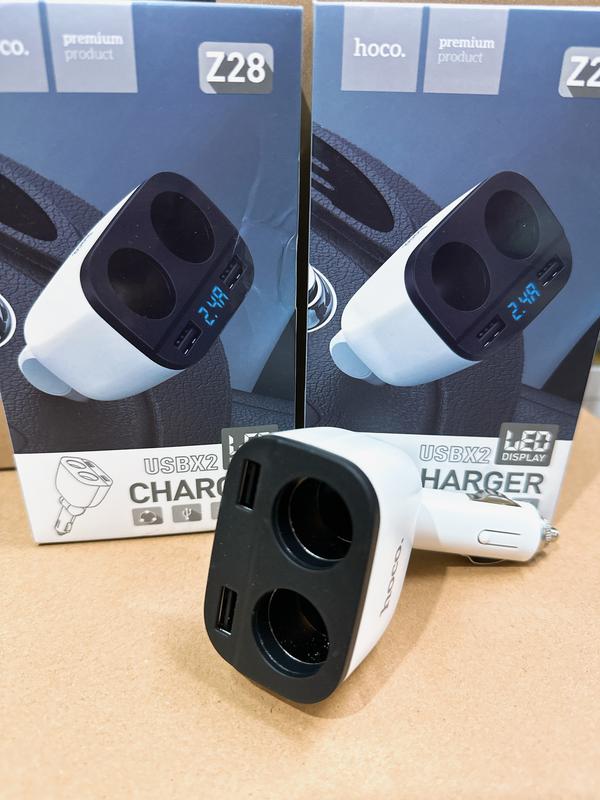 Cốc Sạc Xe Ô Tô Hoco Mã Z28 Kèm 2 Tẩu Sạc Chuẩn 2,4a  Phụ Kiện Hổ Trợ Sạc Nhanh Cho Ô Tô Và Điện Thoại 2