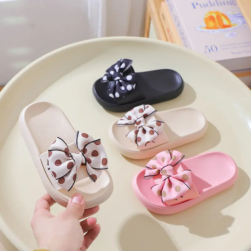 Children'S Slippers Little Princess Girls Summer Cute Sandals For Toddlers And Kids Outdoor Wear Bowknot Soft Sole Indoor Slippers