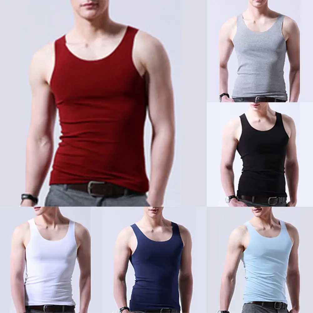 Áo Thun Lụa Lạnh Cho Nam, Áo Ba Lỗ Cổ Thuyền Áo Ba Lỗ Tập Thể Hình, Áo Lót Tập Gym Thể Dục, [Giao Hàng Nhanh FGDH]