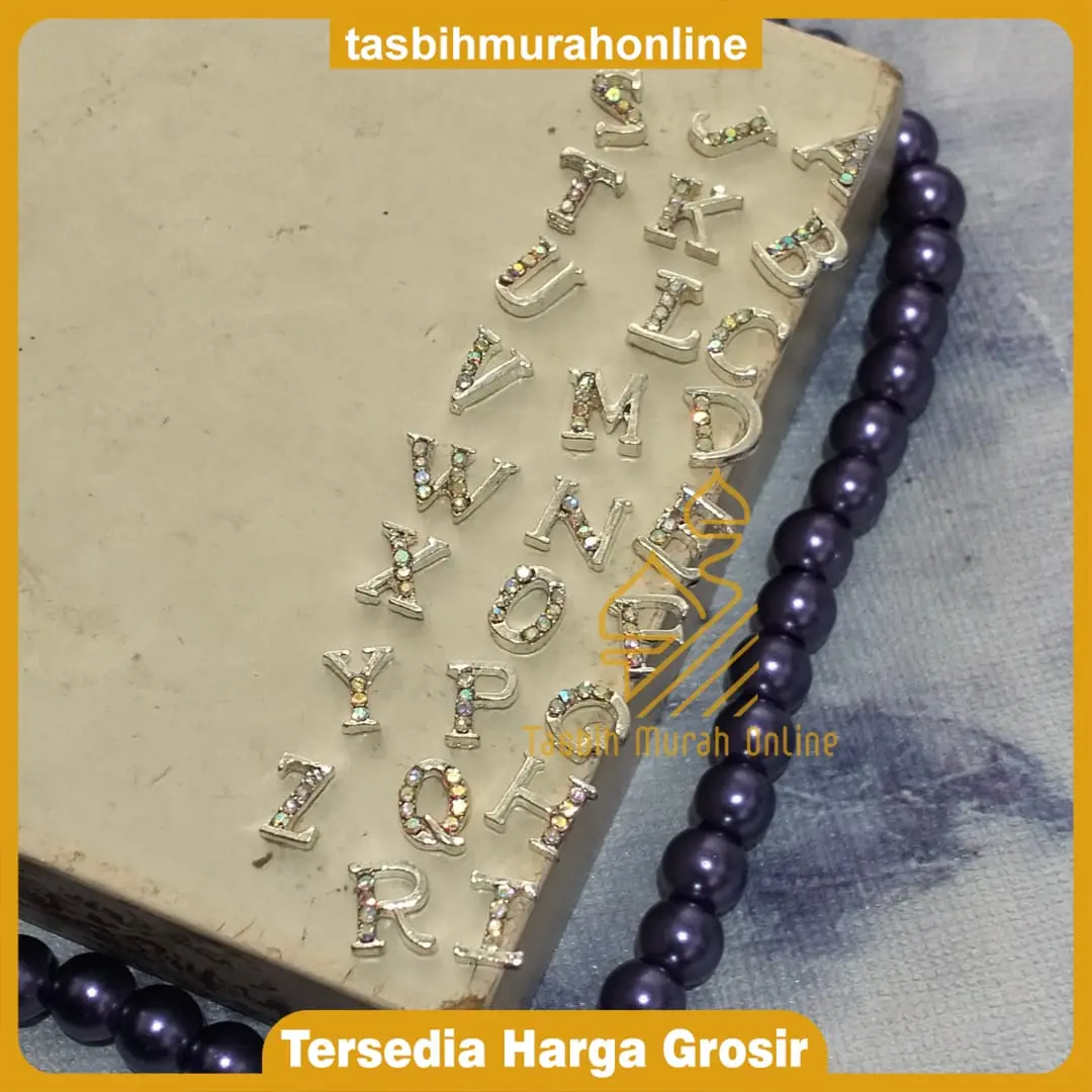[Silver] Charm Alphabet Kuku / Huruf Tasbih Digital