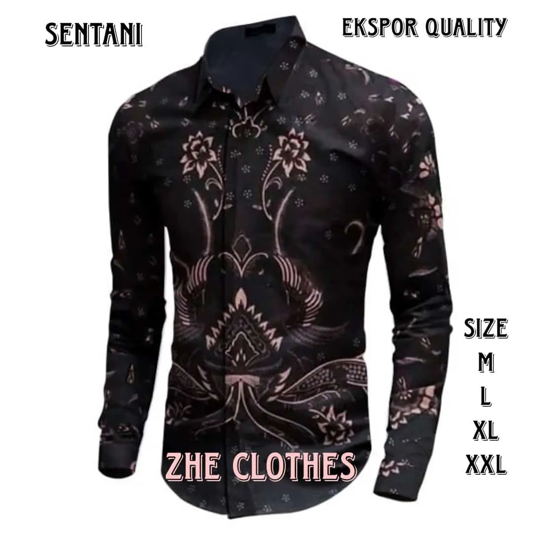 KEMEJA BATIK PRIA MOTIF SENTANI TERBARU Baju Panjang Katun Distro Katun Distro Hitam Keren Hem Dewasa