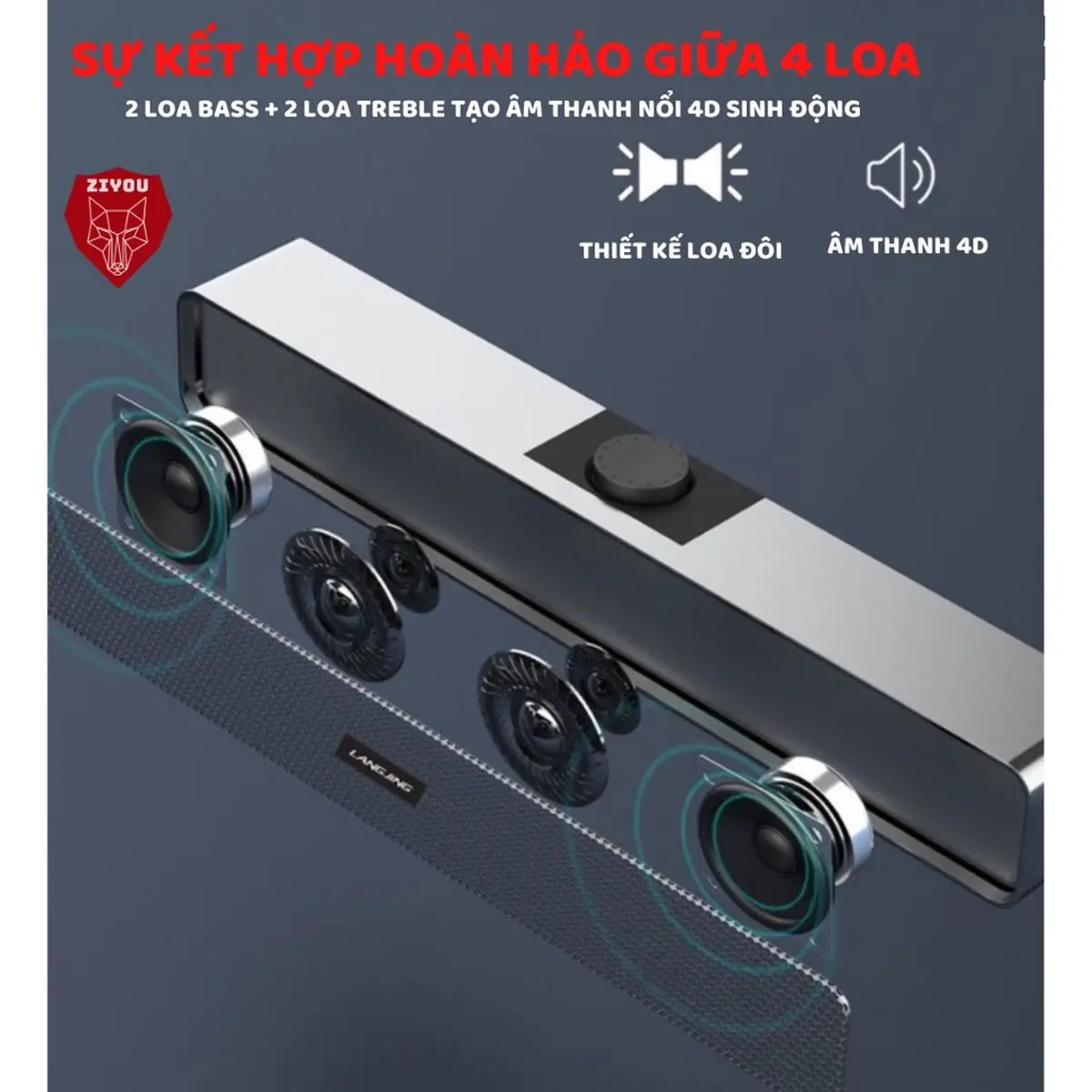 Loa Bluetooth Để Bàn 350BS SUPER BASS Âm Thanh Vòm 4D Nghe Nhạc,Chơi Game Dùng Cho Máy Tính PC , điện thȯại