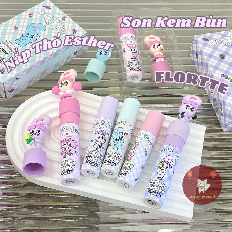 FLORTTE Son Kem Bùn Flortte Thỏ Esther Kèm Nắp Thỏ Silicon Trang Trí Đáng Yêu Esther Bunny