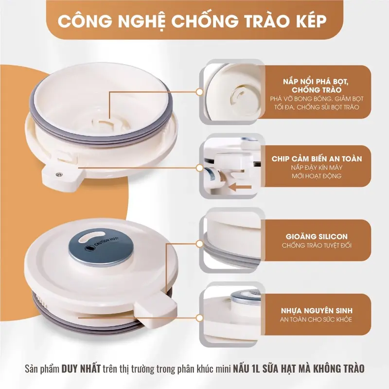 Máy làm sữa hạt Masuto 1L xay các loại hạt siêu nhuyễn mịn chống trào, bảo hành 12 tháng Xay Sinh Tố Inox 3