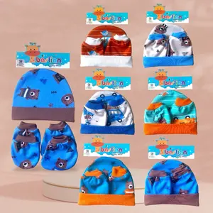 Topi set bayi, sarung tangan, sarung kaki, topi bayi Lembut