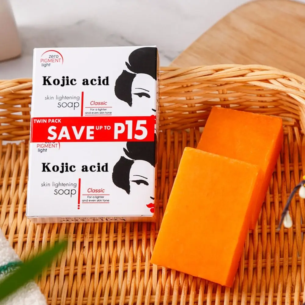 New Whitening Kojic Acid Soap Handmade Aroma Papaya Soap Skin Lightening Square Fragrant Soap Face&Body Washing
