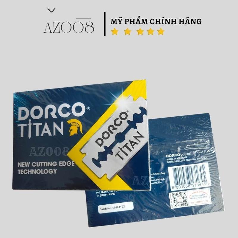 Lưỡi Dao cạo râu DORCO TITAN chính hãng - Lam titan hộp 100 lưỡi AZ008