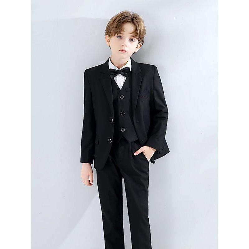 Bộ Đồ Công Sở Trẻ Em, Bộ Đồ Trang Trọng Bé Trai, Bộ Đồ Màu Đen, Áo Vest, Cô Gái Hoa Đẹp Trai Người Dẫn Chương Trình Trang Phục Váy Trang Trọng, Thích Hợp Biểu Diễn Piano, Làm Bằng Bông, Năm 2025 1