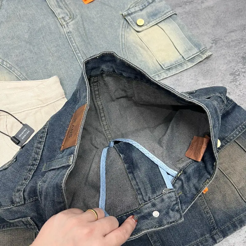 Chân Váy Jean túi hộp hàng Qc cao cấp dáng Ngắn Bigsize [55_90kg] màu thời trang dài 38cm mã 526 Khuy quang i 6