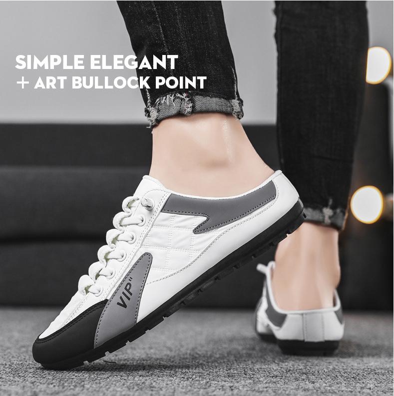 Product Introduction of Summer 2023 Half Slippers for Men Trendy Men's Flat Bottom Casual Shoes Soft Sole Support Shoes Men's Sneakers Zapatos De Hombre Boy Footwear Comfort Nail 12