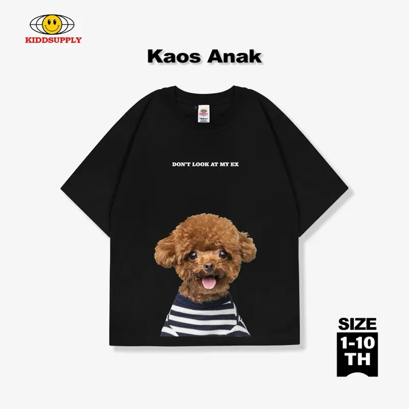 KiddSupply Kids Tshirt Little Puppy White & Black l Kaos Anak Unisex TSKD010 0