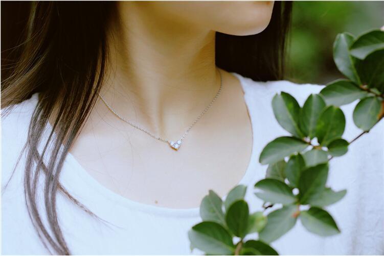 Product Introduction of Female Popular Zircon Love Heart Temperament Aesthetic Pendant Necklaces    XL084 0