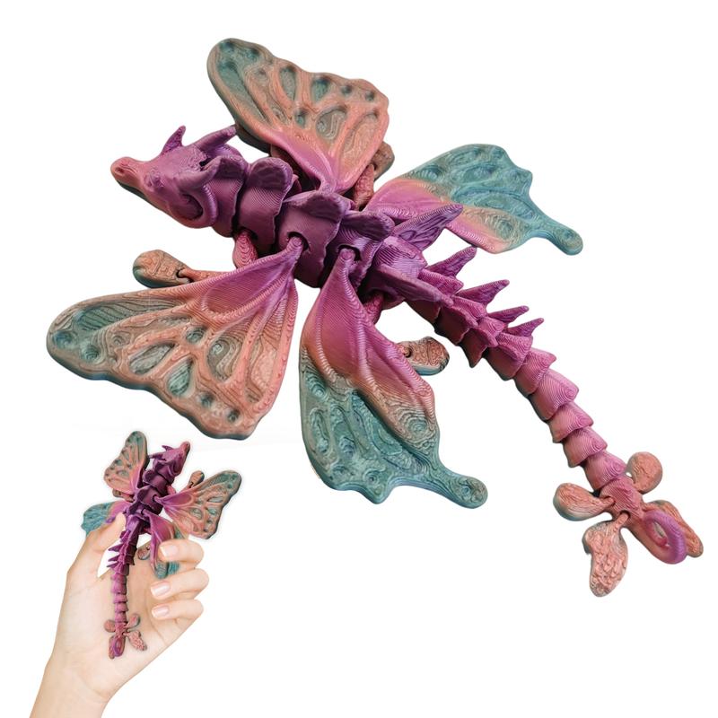3D Printed Flying Dragon Figurine Butterfly Wings Dragon Figure Movable Joints Articulated Dragon Model Fidget Toy Decoration Ornament 4