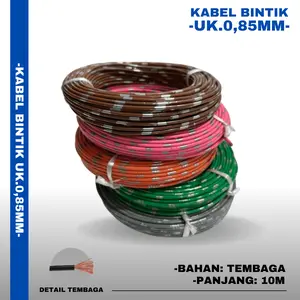 Kabel Bintik Uk.0,85x10m Kabel Otomotif Body Motor/Mobil Serabut Tembaga kabel  bintik