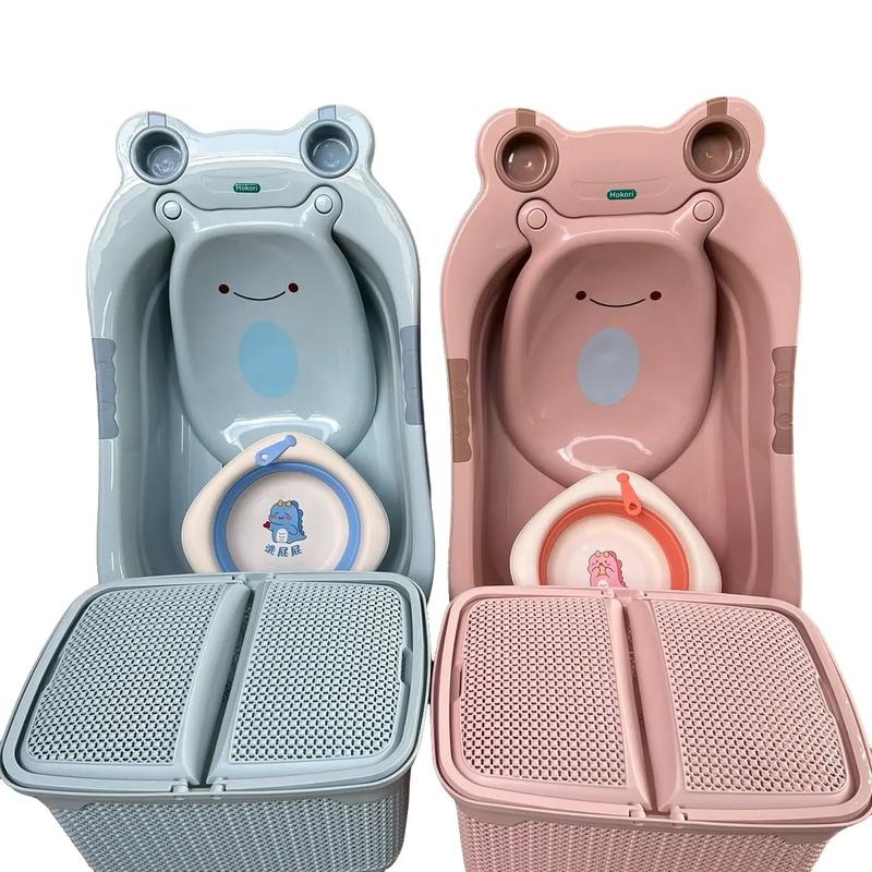  Combo chậu tắm ếch + làn tã đi sinh + chậu gấp siêu tiện kiệm cho mẹ bỉm   chậu gấp màu ngẫu nhiên - thường sẽ đi cùng màu chậu tắm   Kem 