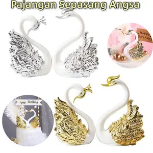 Pajangan Sepasang Angsa/Dekorasi Ruang Tamu/ Gold / Silver Flaminggo/Wedding Gold Silver Decorasi Ruangan  Sepasang angsa warna gold