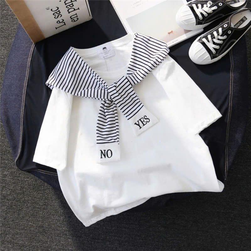 áo khắn no yes chất côtton 2 chiều kèm khăn quàng đủ size  Cotton Shirt Thun Cổ Tròn Menswear Nam Polo