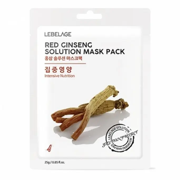 LEBELAGE RED GINSENG SOLUTION MASK - Mặt Nạ Chiết Xuất Nhân Sâm 25g