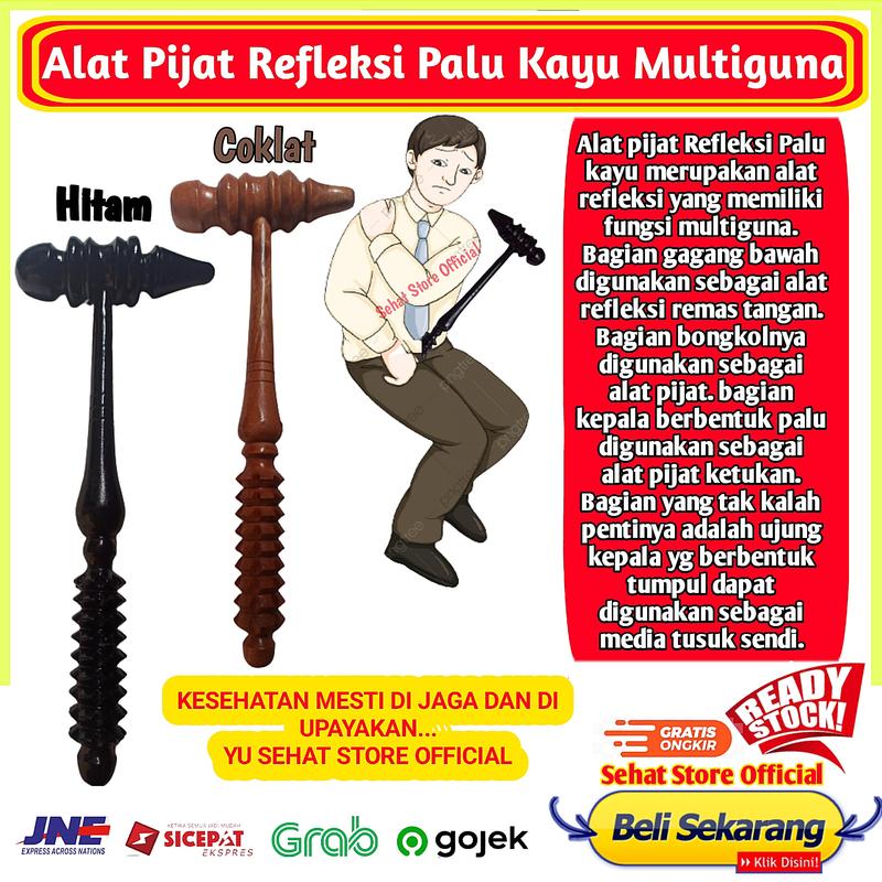 Alat Pijat Palu Kayu Terapi Pijet Refleksi Tangan Pijit Reflexi Pundak Punggung Kaki Betis Repleksi Therapi Pemijat Manual Tradisional Model Palu Bahan Remet Telapak Remes Tangan Massage Multifungsi Tongkat Pijet Badan Pijit Totok Therapy Tubuh Urut 5