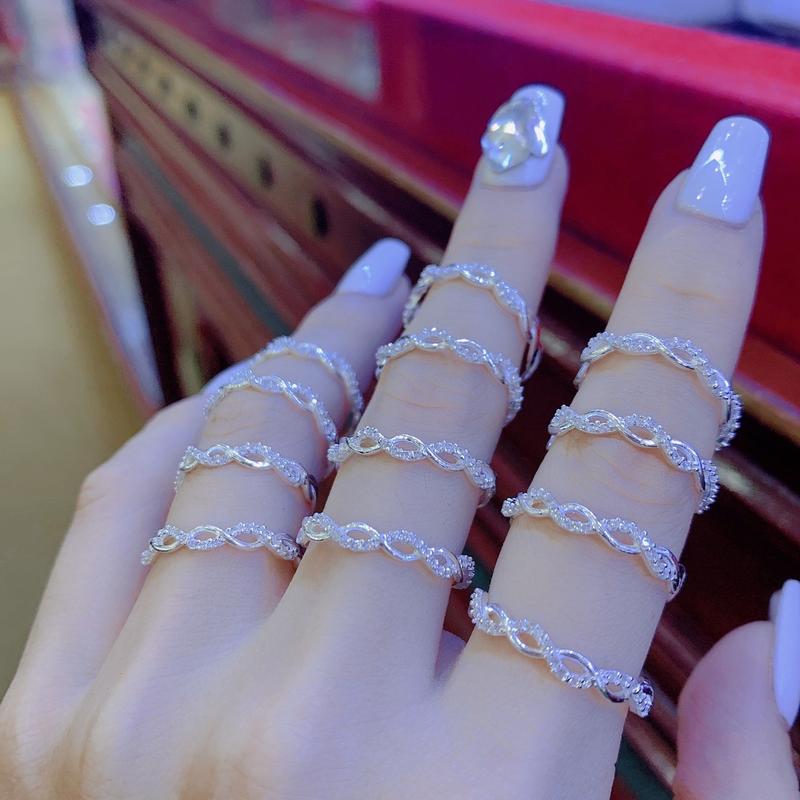 Nhẫn Đan chéo đá bạc ta siêu xinh cho nữ _ bạc đẹp hải hạnh HHj