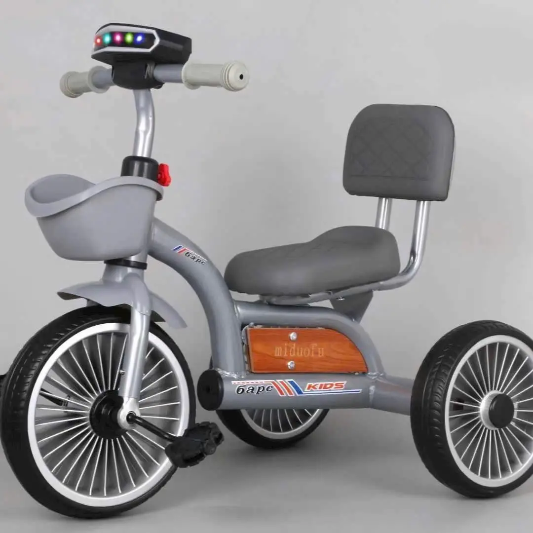 ￼Mẫu Mới Xe 3 bánh  to rộng có đệm lót, Xe đạp 3 bánh, cho bé từ 2 - 8 tuổi